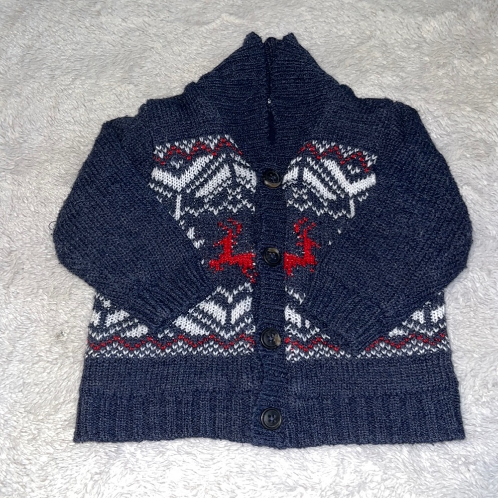 George 12-18 month knit sweater Christmas deer design